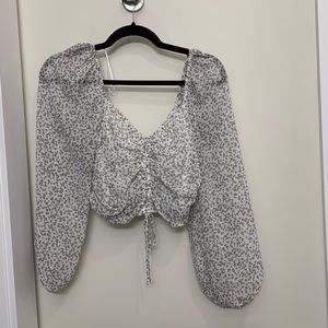 Cotton candy LA floral cropped blouse S